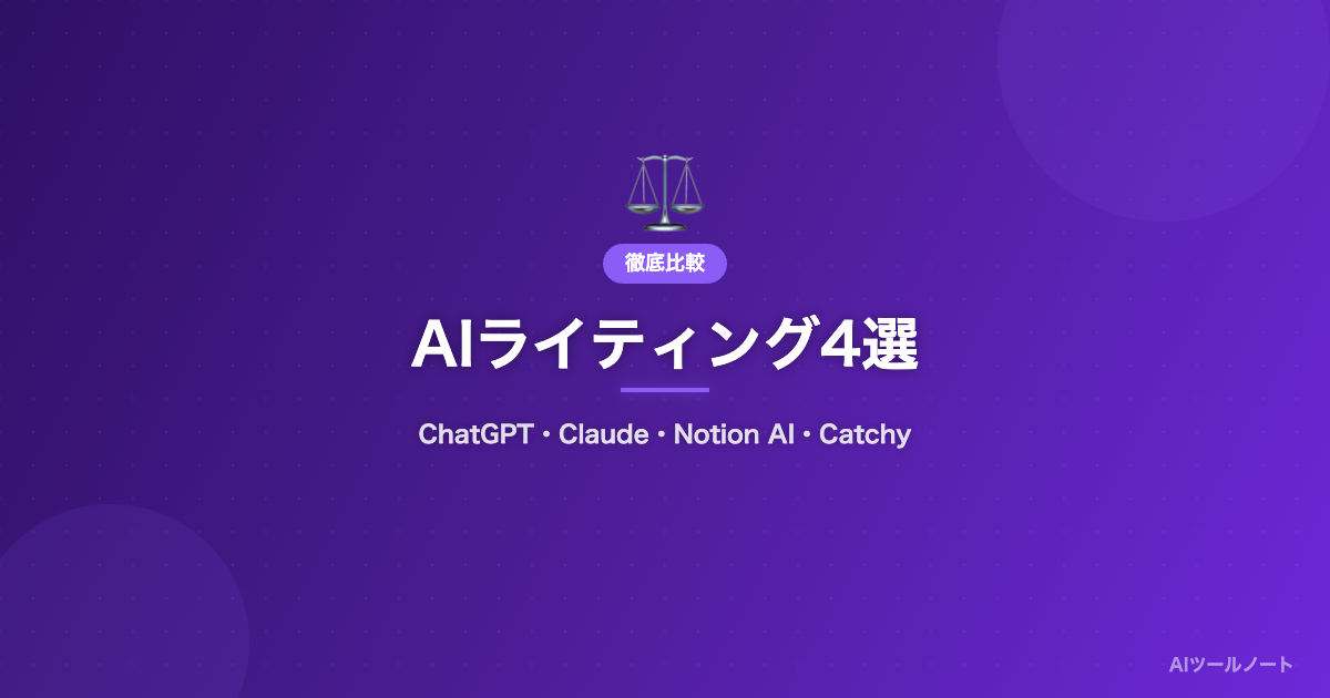 AIライティングツール4選比較 サムネイル